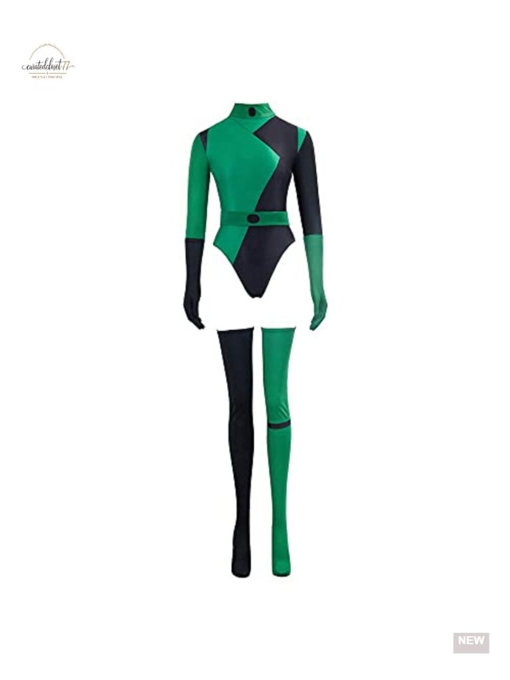 Shego Cosplay Costume Jumpsuit Halloween Sexy Bodysuit Women Adult Gloves